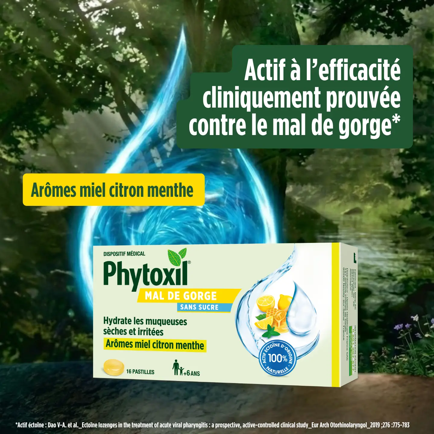 Pastilles Phytoxil® pour le mal de gorge - sans sucre - arôme miel citron menthe